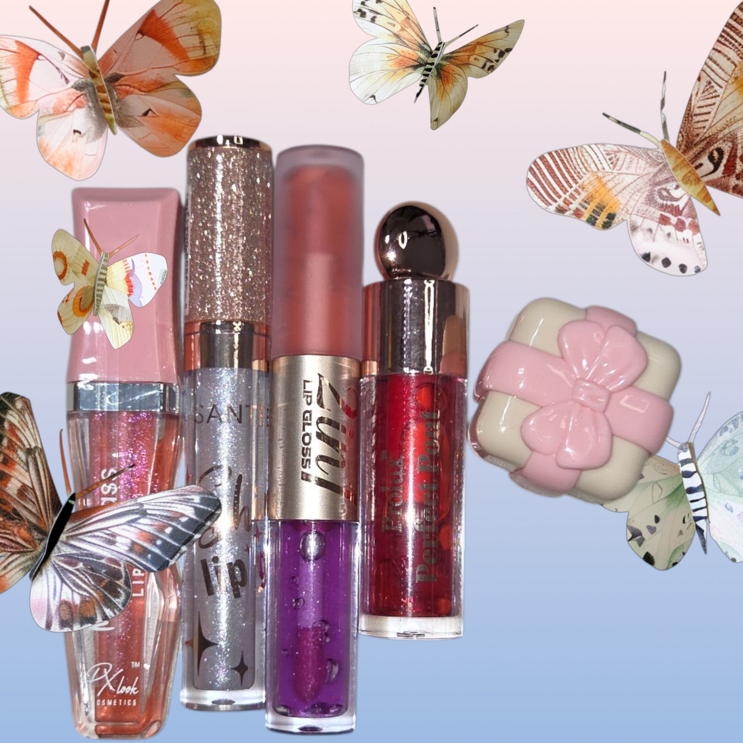 Lip gloss, lip tints, lip balms 5 pieces bundle